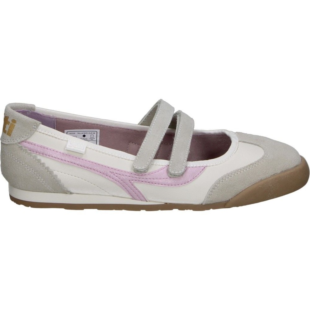 XTI | Zapatillas Planas XTI para Mujer – Bailarina en Color Hielo con Detalles en Rosa – Bailarinas con Doble Cierre de Velcro – Diseño Ergonómico – Cómodas y Versátiles – Moda – Modelo 145220