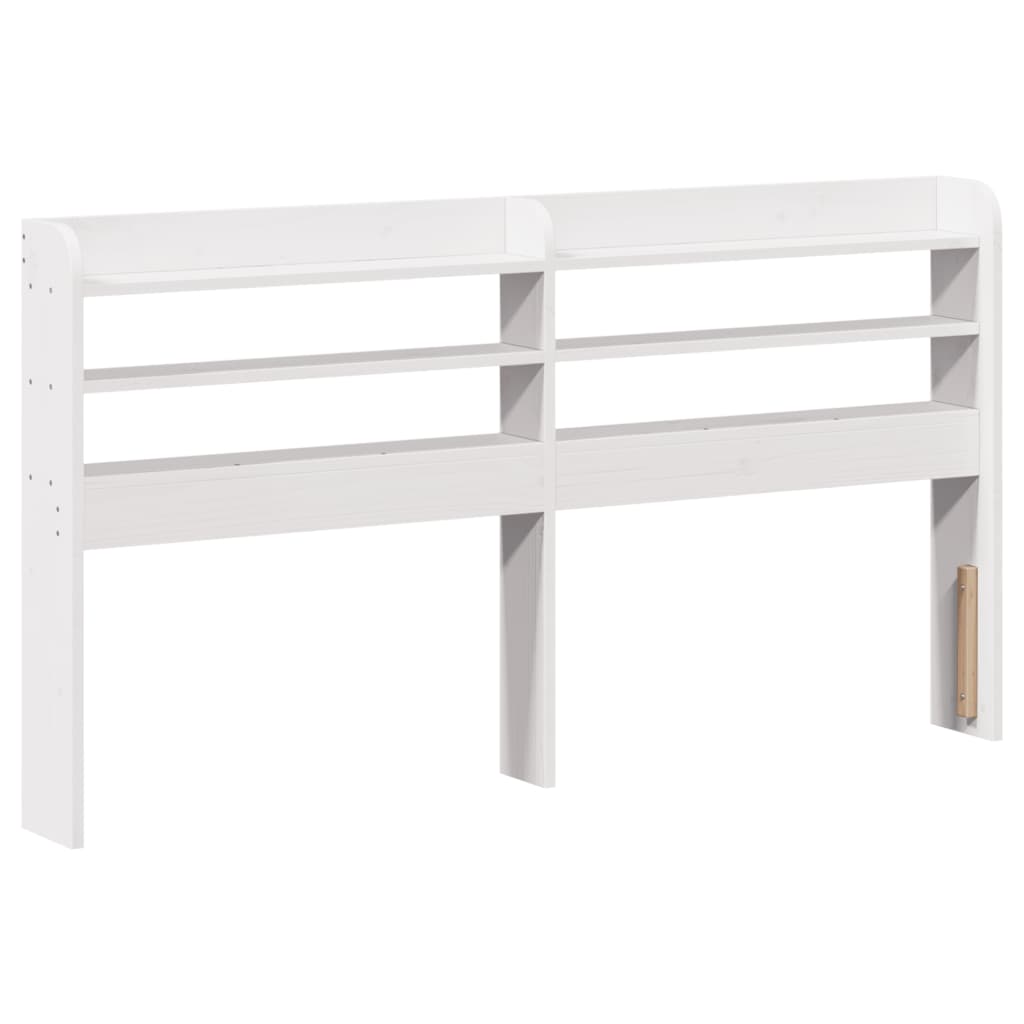 vidaXL Cabecero de cama con estantes madera maciza pino blanco 135 cm