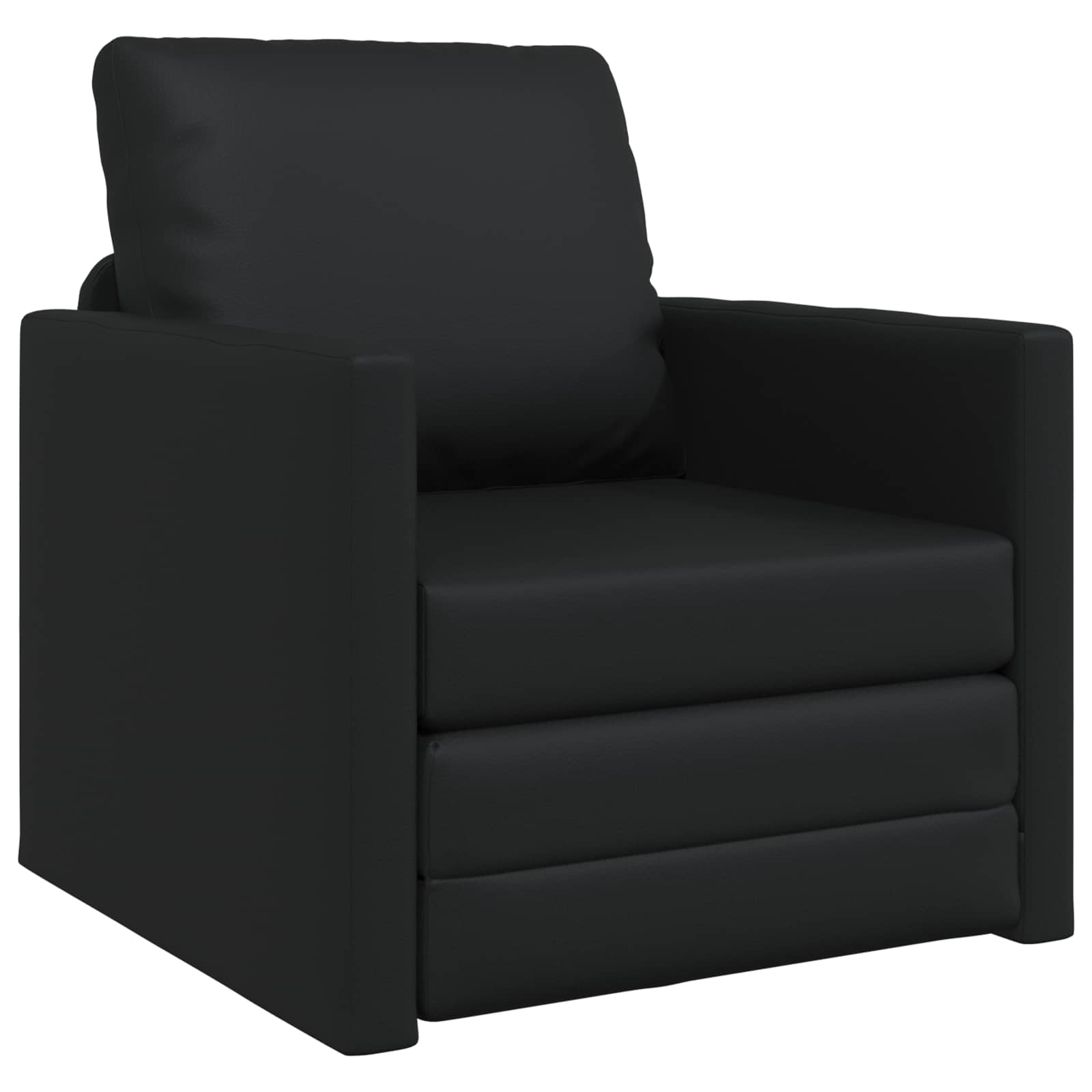 vidaXL Sofá cama 60cm Negro Cuero artificial