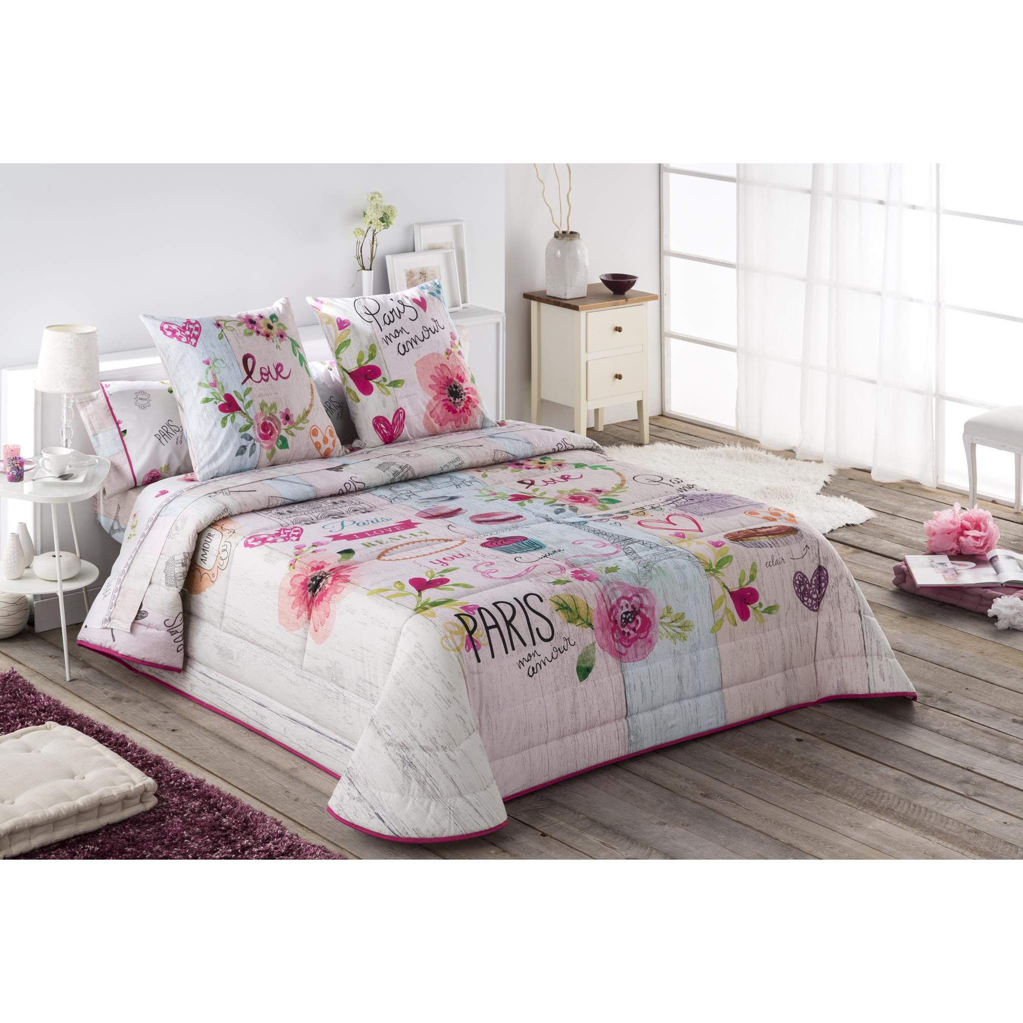 JVR - Colcha Bouti modelo COOKIE  - Tejido 100% Algodón - Estampado digital - Cama 80/90/105/135/150 - Fabricado en España