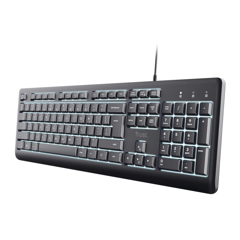 Trust - Primo Beleuchtete teclado Hogar / Oficina USB QWERTY Español Negro 25821
