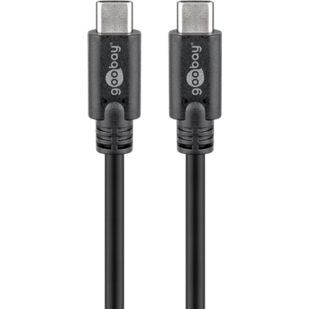 Goobay | Cable USB-C | Macho | USB-C de 24 pines | Macho | Negro | USB-C de 24 pines | 0,5 m