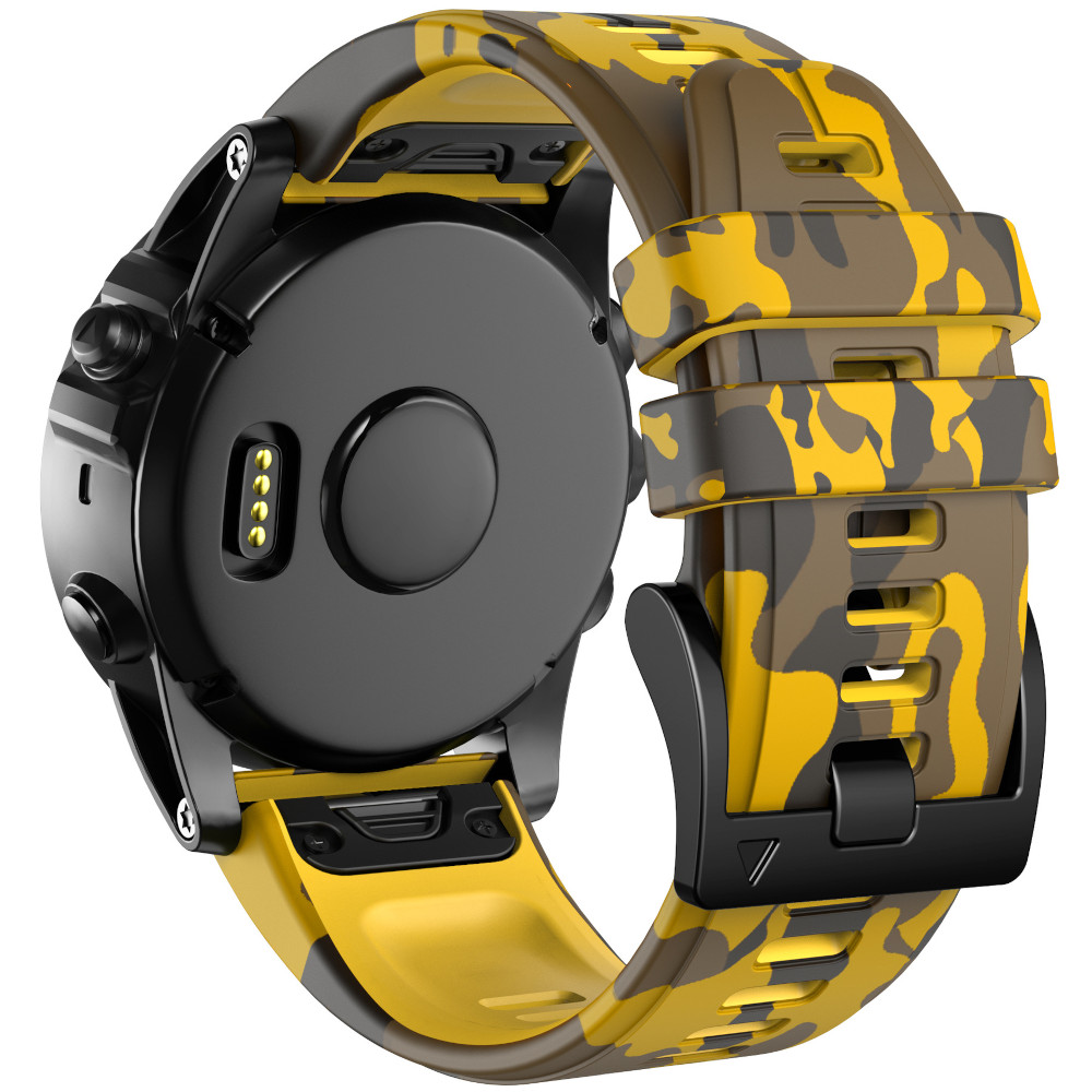 Correa de Silicona para Garmin Fenix 8 - 51mm / Fenix 7X Pro / Fenix 6X Pro / Enduro 3 / Epix 2 Pro 51mm, Colores Camuflaje Militar Conectores Quickfit 26mm