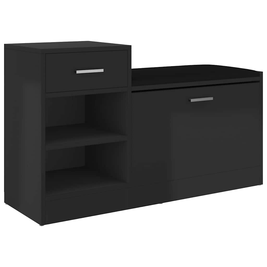 vidaXL Banco Zapatero Contrachapada 94,5x31x57cm Pasillo Entrada Vestíbulo Color Blanco,  Gris,  Negro