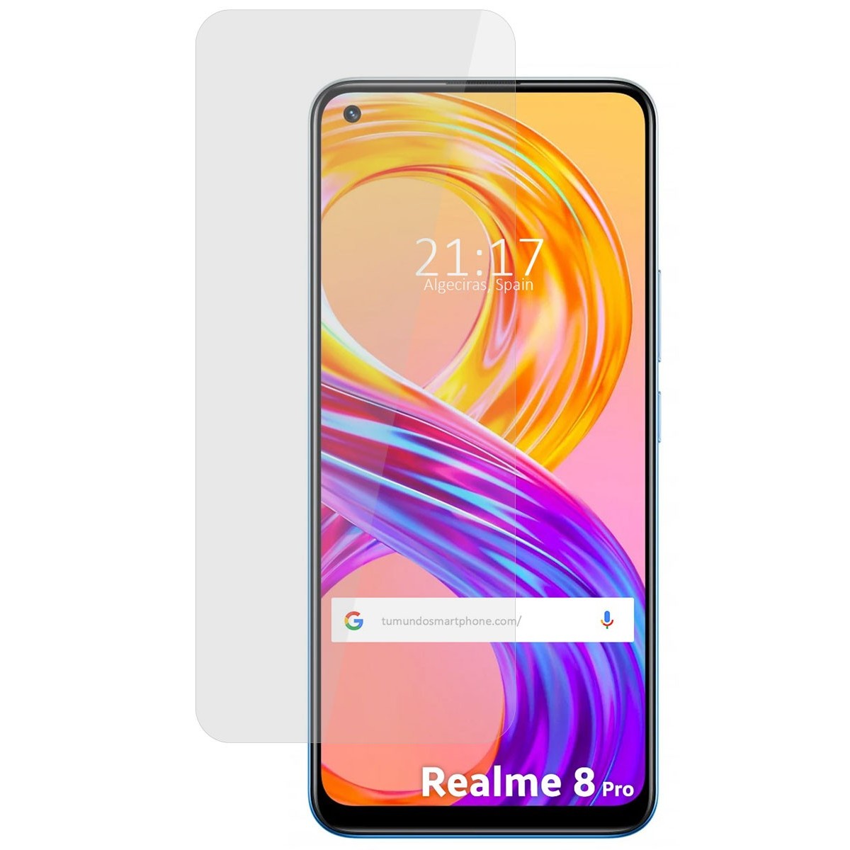 Tumundosmartphone Protector Cristal Templado para Realme 8 4G / 8 Pro Vidrio