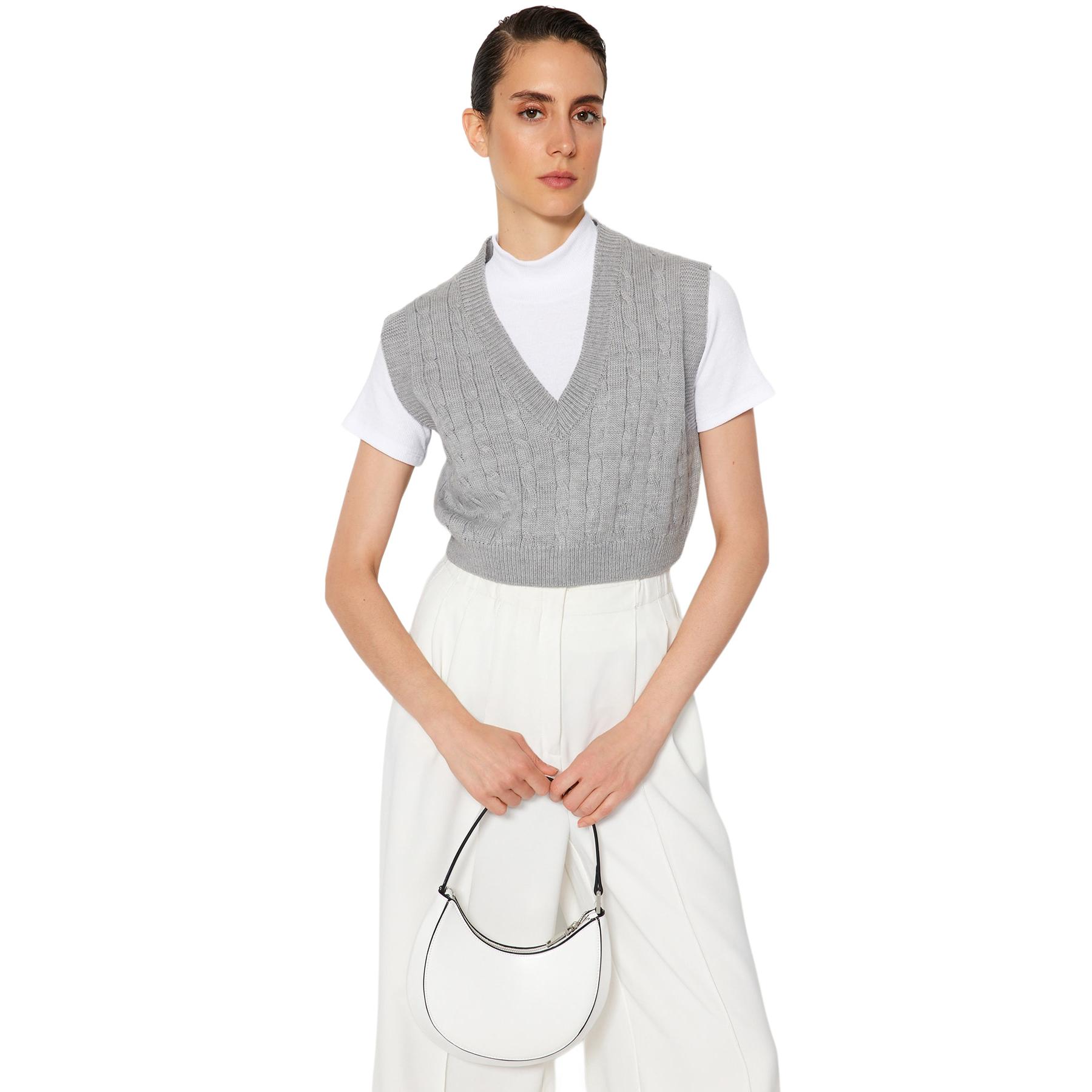 Trendyol Jersey De En Acrílico Gris Mujer Grande
