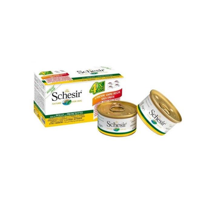 Schesir Pack filetes de pollo y jamón en gelatina (4 x 85gr)