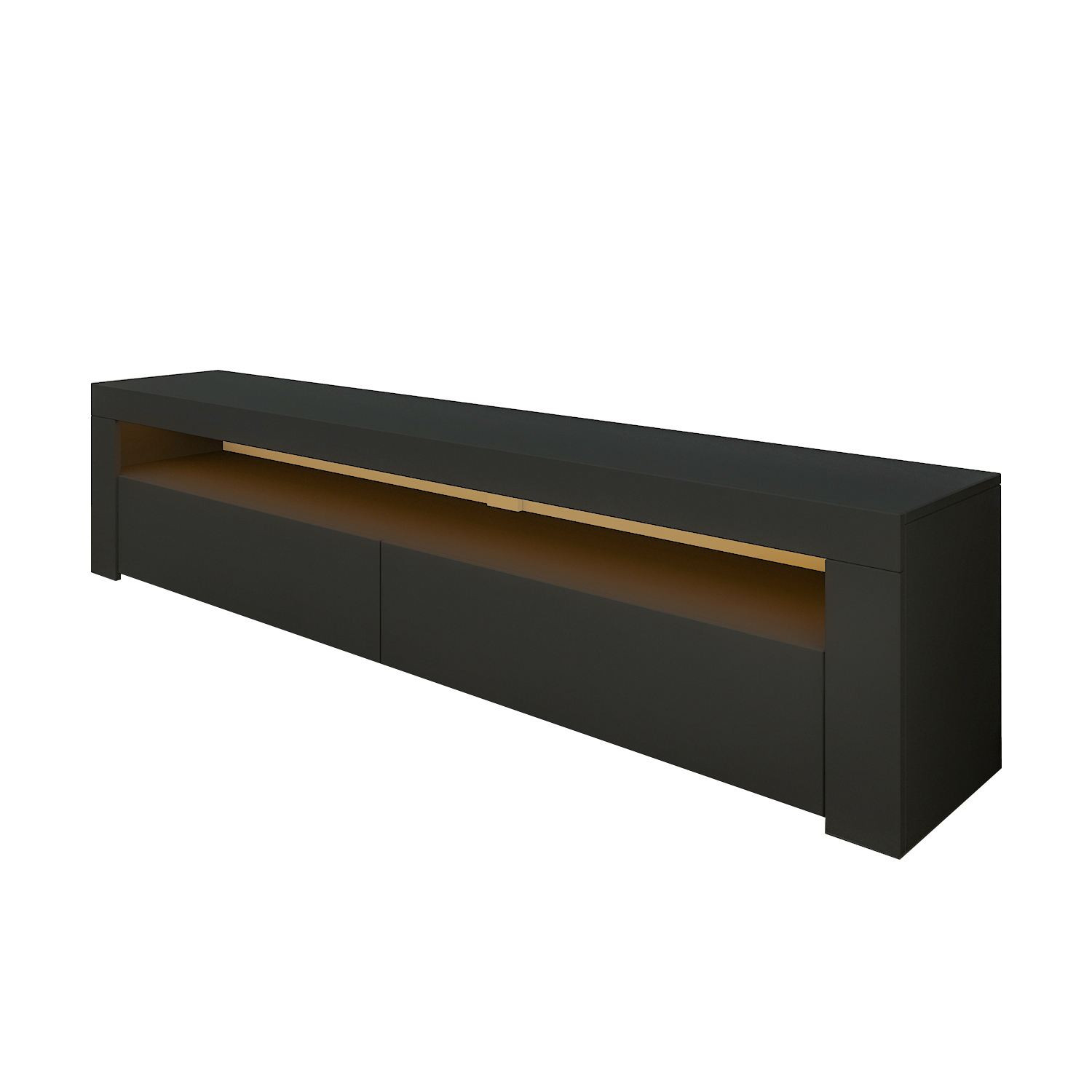 Habitat y Jardin - Soporte de TV de madera "Bati" - 150 x 36 x 46 cm - Gris antracita