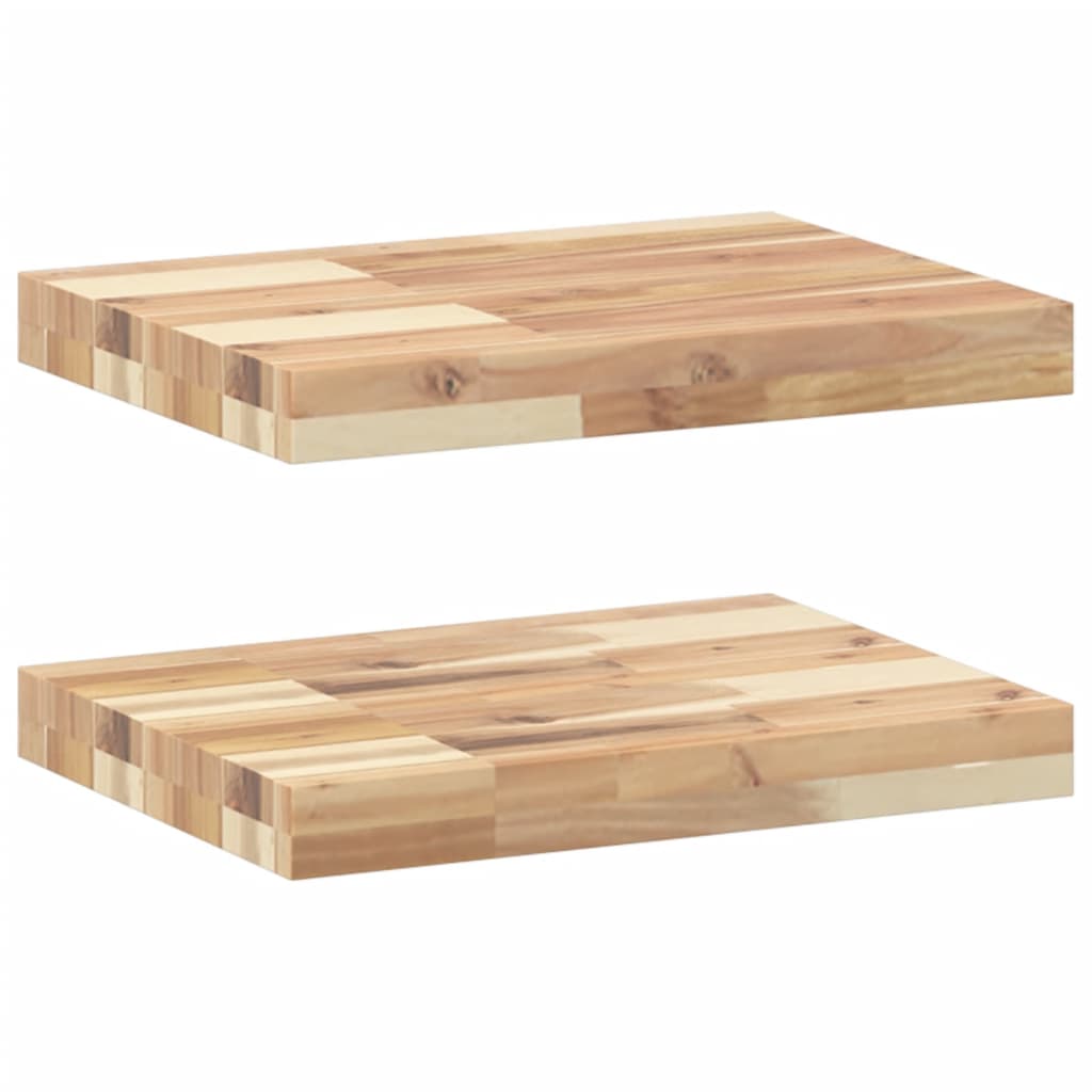 Vidaxl Estante Flotante de Madera de Acacia con Acabado de Aceite Marrón 60x30x4 Cm