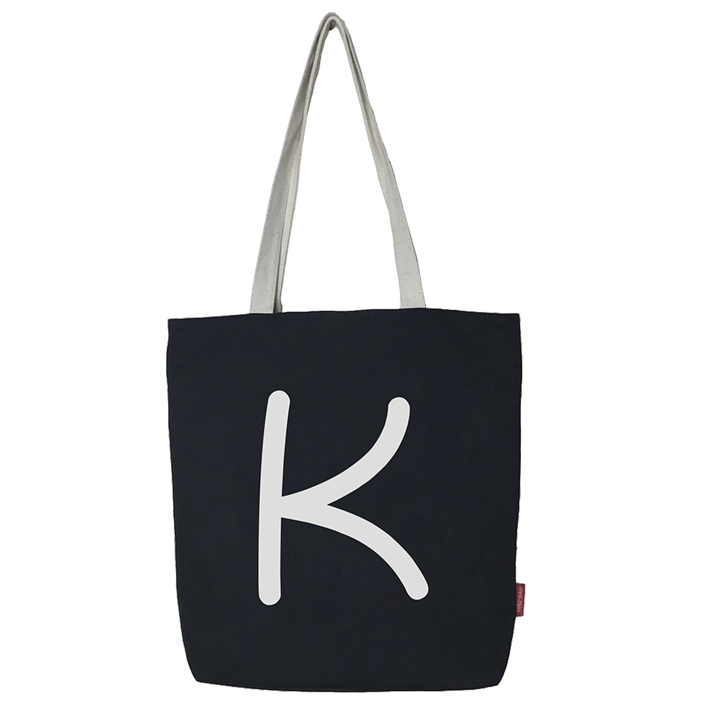 Hello-Bags. Bolso tote bag con cremallera, forro y bolsillo interior. Exterior: Algodón 100%. Incluye sobre kraft de regalo. Modelo K. Color: Crudo / Negro. Medidas: 37x38 cm.