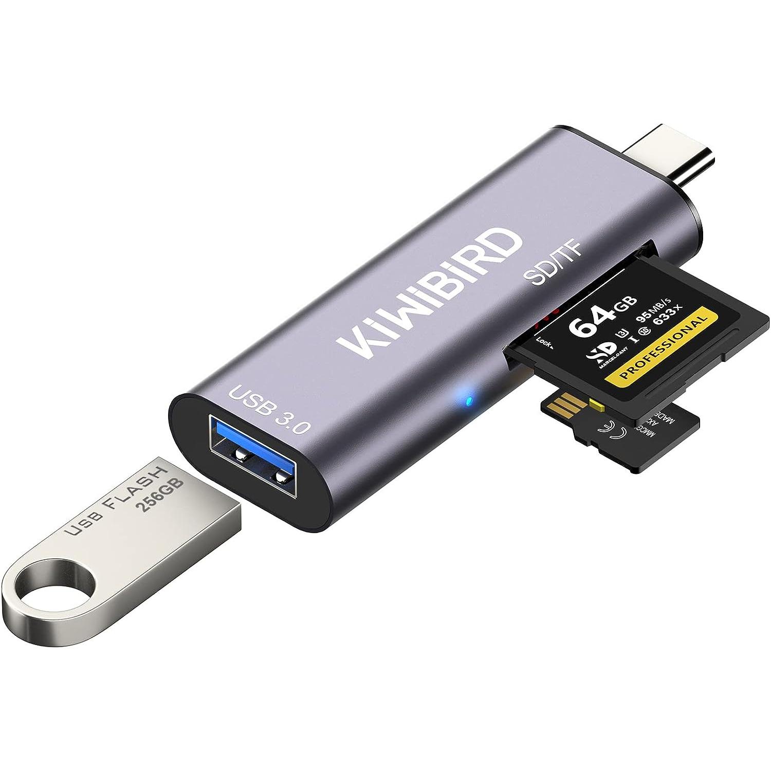 uni - Lector de tarjetas SD, adaptador USB 3.0 de alta velocidad a tarjeta  micro SD, lector de tarjetas de memoria de aluminio para computadora con