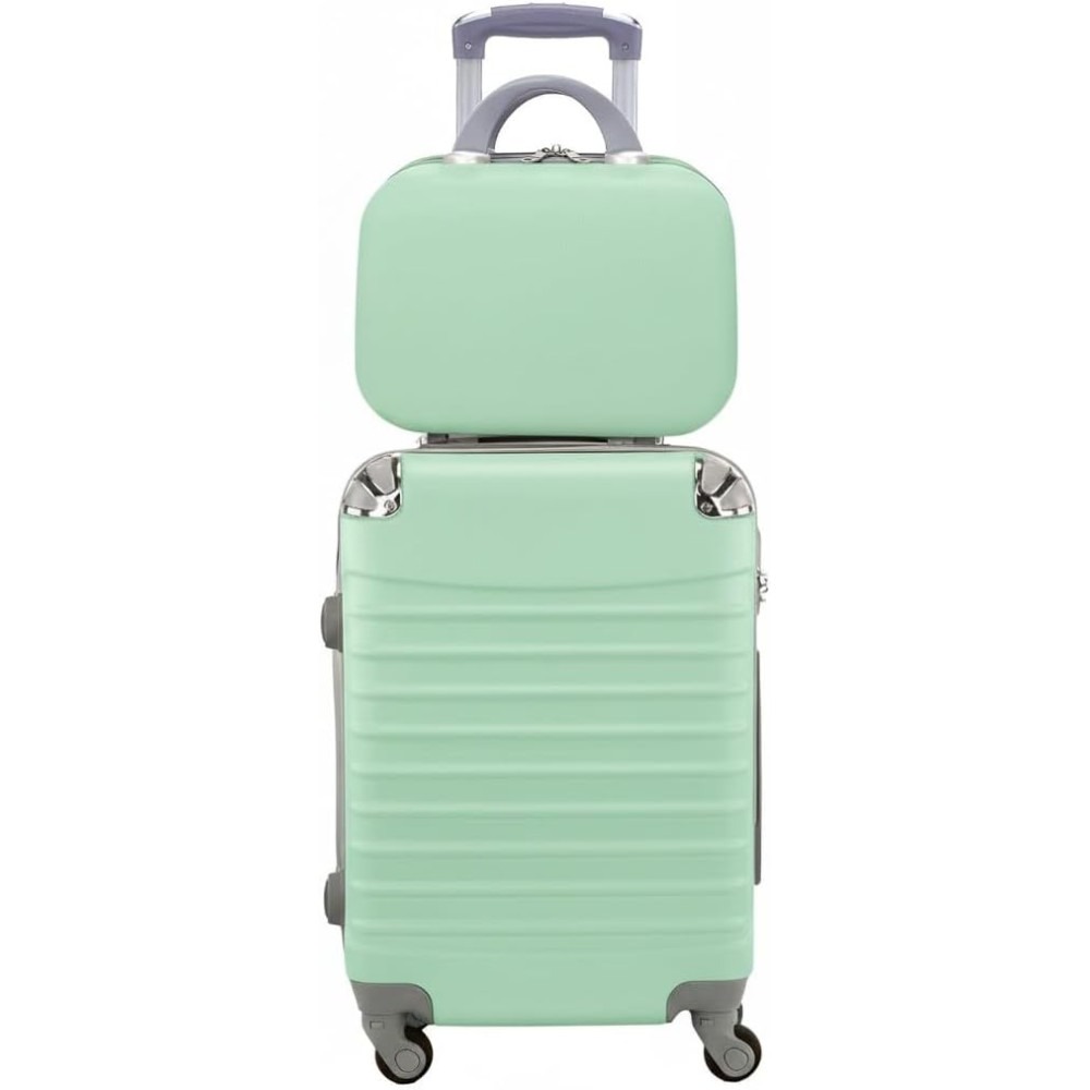 Maleta de Cabina Trolley de Viaje con Neceser Equipaje de Mano 4 Ruedas 360º Maleta 55x35x20cm y Neceser 34x27x14cm