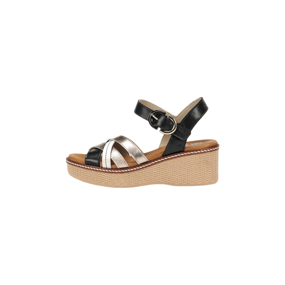 DORKING D9639TILTI  Sandalias De Cuña Mujer Negro
