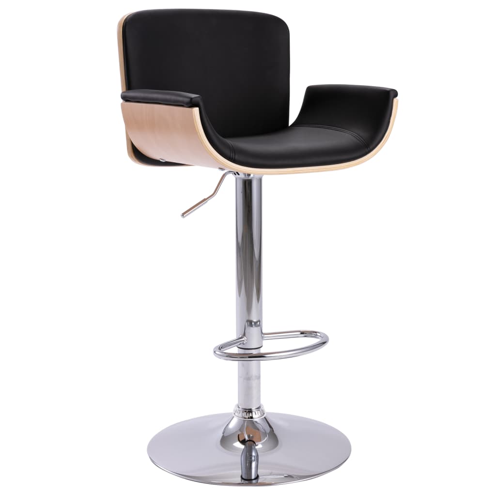 vidaXL Taburete de cocina cuero sintético negro en color marrón claro y negro/marrón claro y crema | cómodas modernas ergonómicas para comedor cocina salón hogar