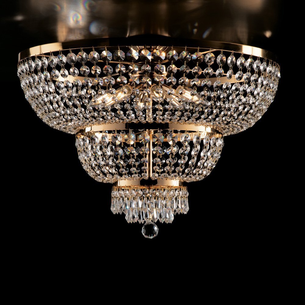 Clásico Mozart 8 luces de oro luz de techo E14