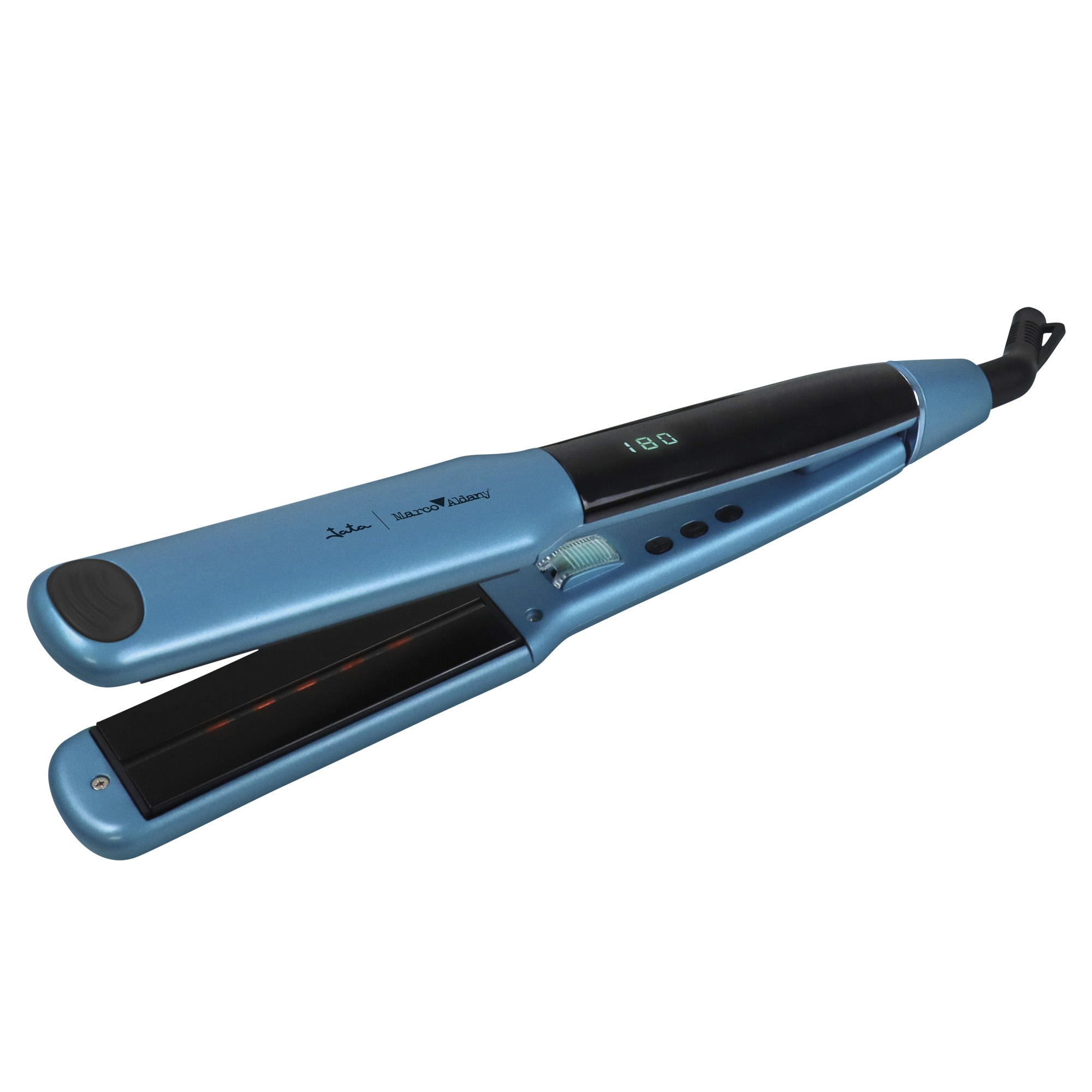 JATA JBPP5570 - Plancha Pelo Profesional Cerámica con Infrarrojos. Marco Aldany. Hasta 230º. Placas grandes de 110 x 36 mm. Resistencia cerámica PTC. Cable giratorio de 2 m. Función iónica