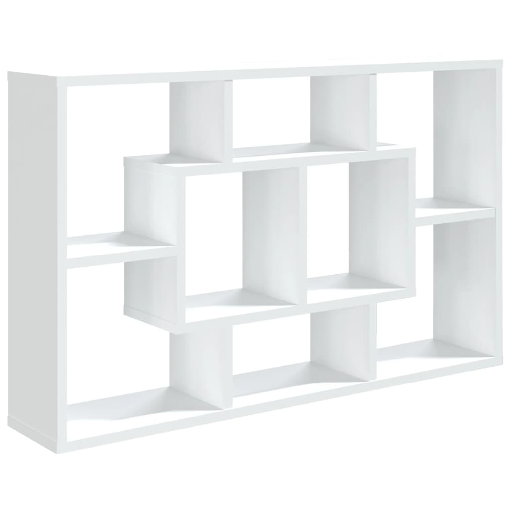 vidaXL Estantería pared madera ingeniería 85x16x52,5 cm Blanco, Negro, Roble Sonoma Mueble Almacenaje Estantería para Oficina, Estudio, Dormitorio Estantería/Librería/ mueble de Almacenamiento