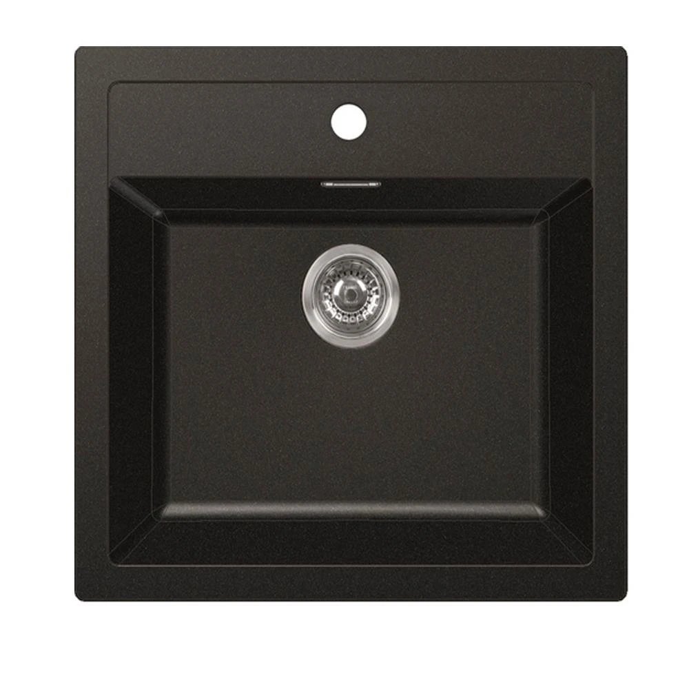 Fregadero Encastre Sintético Rectangular 1 Senos MEPAMSA CUBO 56.53  | Negro, 56cm, x 53cm, ( 20cm )