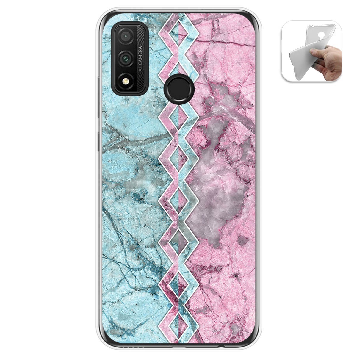 Tumundosmartphone Funda Gel Tpu para Huawei P Smart 2020 diseño Mármol 08 Dibujos