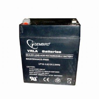 Gembird - Batería eléctrica LB1032062 de 12 V y 5 Ah tecnología VRLA sellada para SAI y dispositivos electrónicos críticos, peso ligero de 1,6 kg y garantía de 36 meses