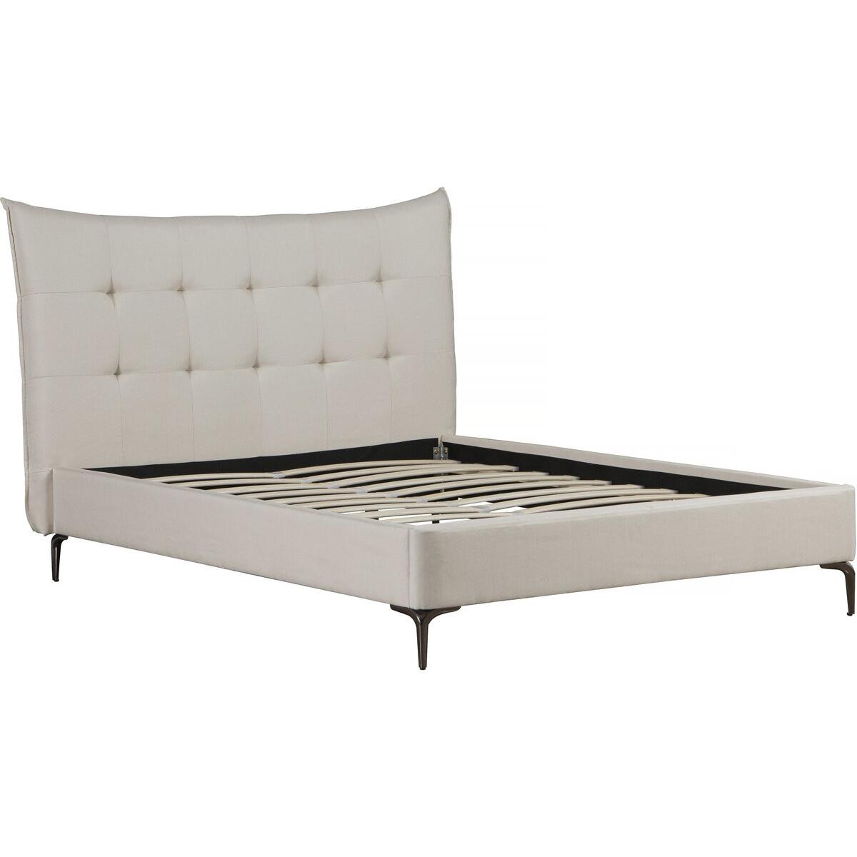 Habitat y Jardin - Cama doble de tejido capitoné  160 x 200 cm - Beige