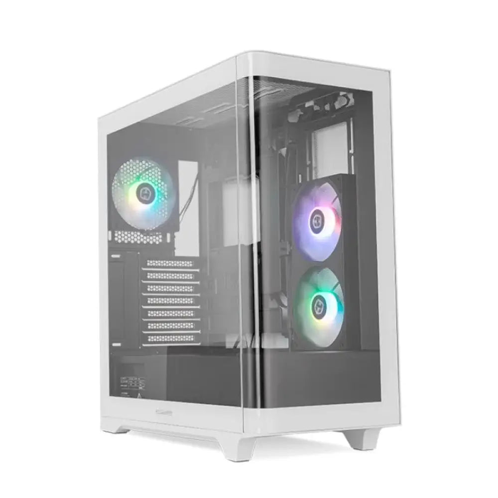 Torre PC Caja PC NOX Hummer ETHER Semitorre Gaming Cristal Curvo ATX USB-C Blanco y Negro