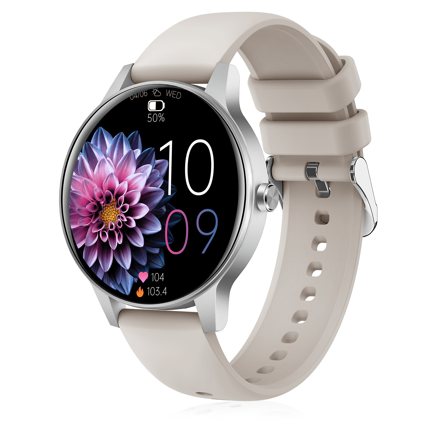 DAM Smartwatch QS80 con llamadas BT, notificaciones push. Monitor deportivo y de salud. 4,4x1x4,6 Cm.