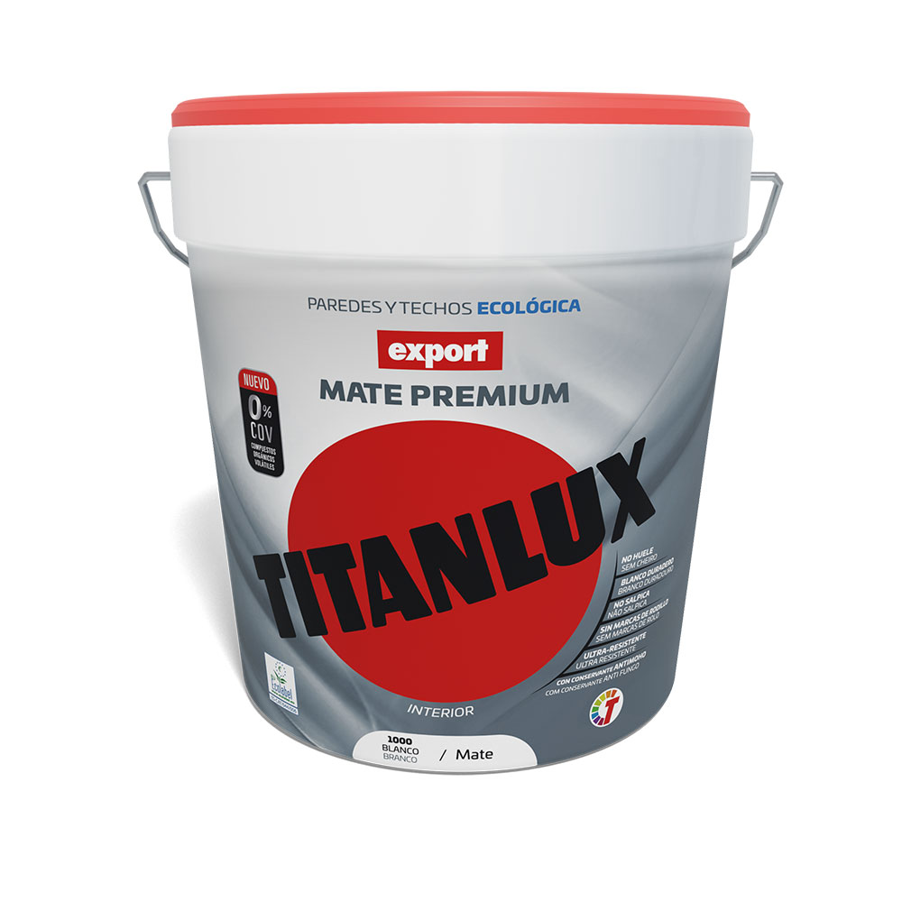 Pintura vinílica lavable export blanco decoración   15l titanlux f31110015