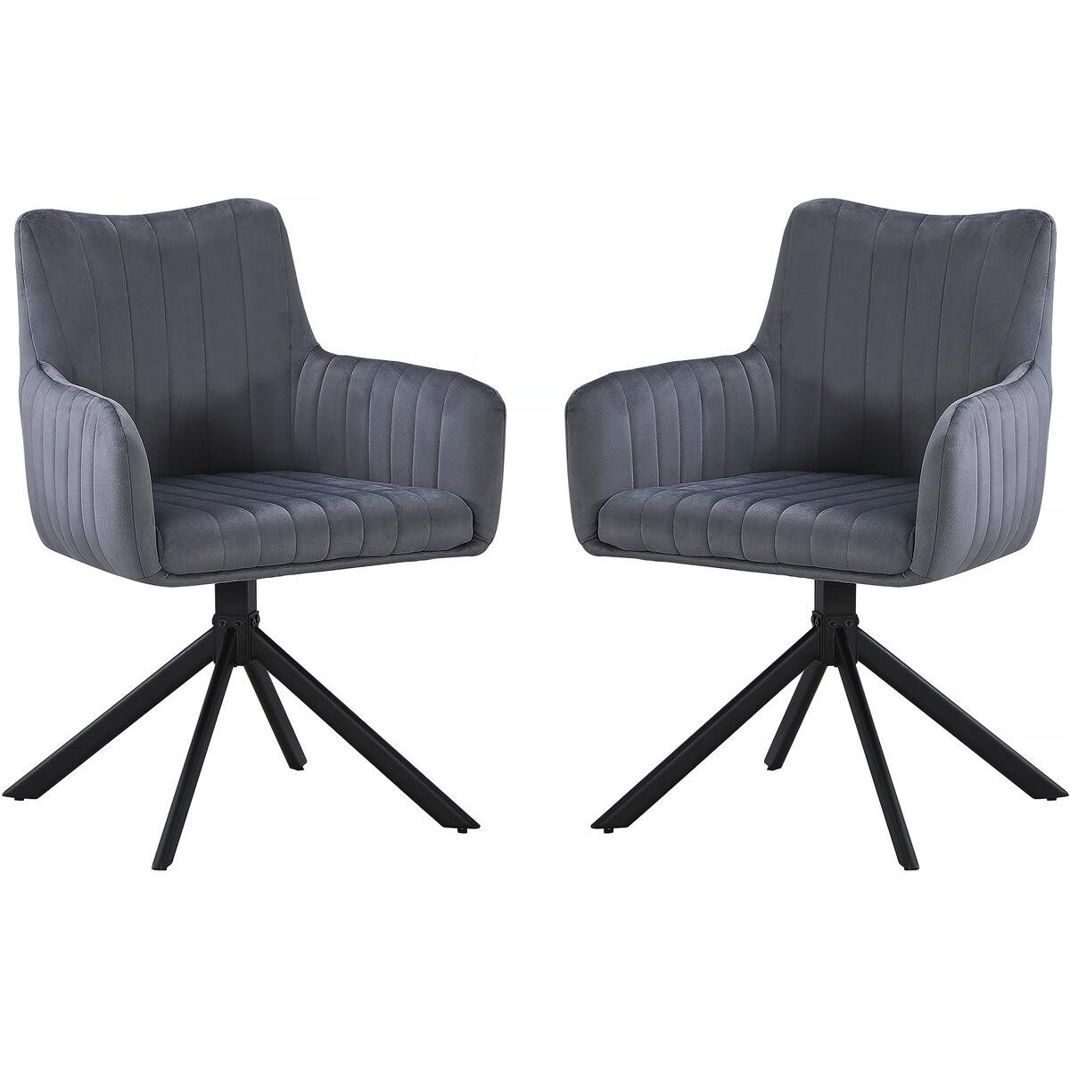 Habitat y Jardin - Juego de 2 sillas tapizadas "Pharell" - 60 x 61 x 91 cm - Gris