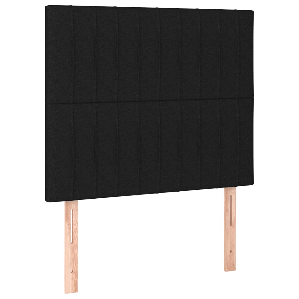 vidaXL Cabecero con luces LED tela negro 100x5x118/128 cm