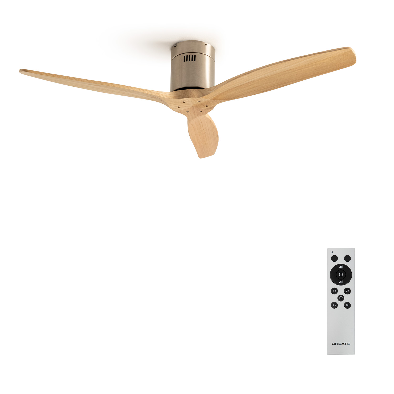 CREATE - Ventilador de Techo 40W Silencioso Ø132 cm - 6 velocidades, Función verano/invierno - Motor Níquel - WIND CALM