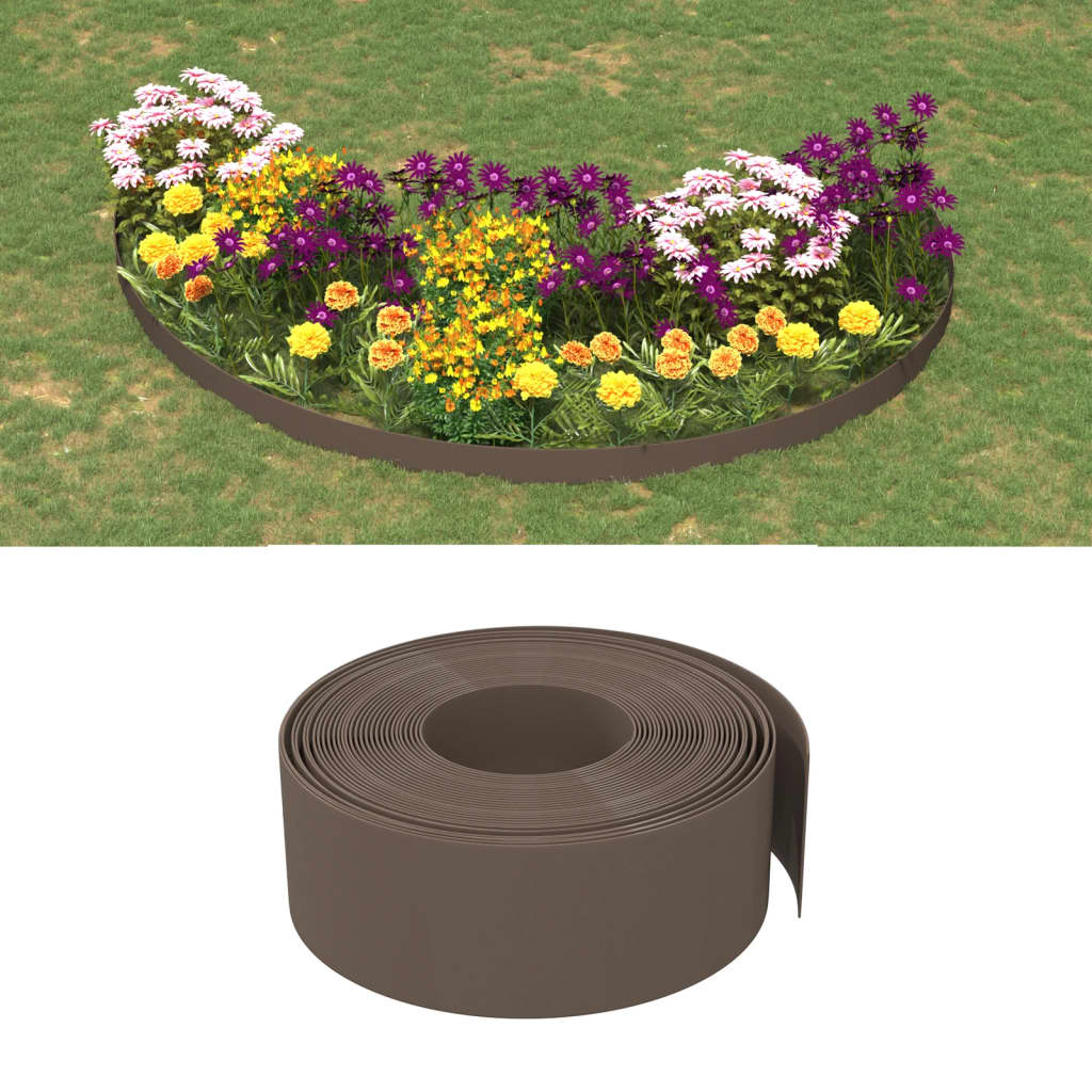 vidaXL Borduras de jardín 3 uds polietileno 10 m 20 cm Color Gris,  Marrón,  Negro y mas