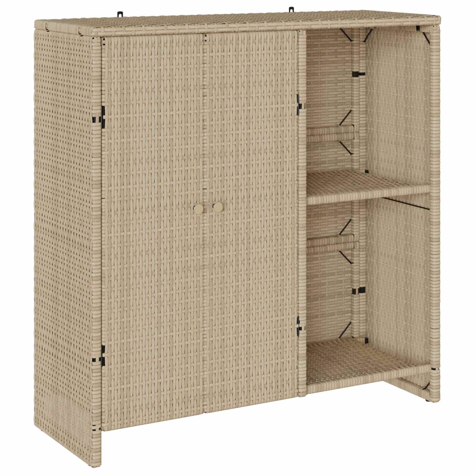 vidaXL Armario de almacenamiento Ratán 100 x 36 x 102 cm Multicolor