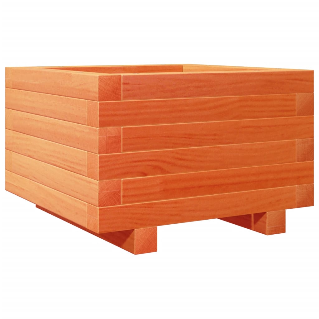 vidaXL Jardinera madera maciza de pino cera 40x40x26,5 cm Color Pino natural,  Blanco,  Marrón cera y mas
