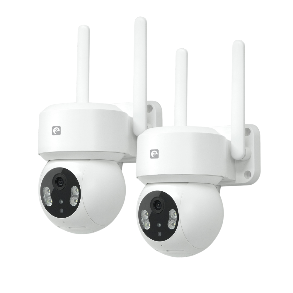 Garza Smart - Pack 2 Cámaras WiFi IP 360º Exterior. 1296P con Visión Nocturna, Audio bidireccional, Detección de Movimiento, Control por App.