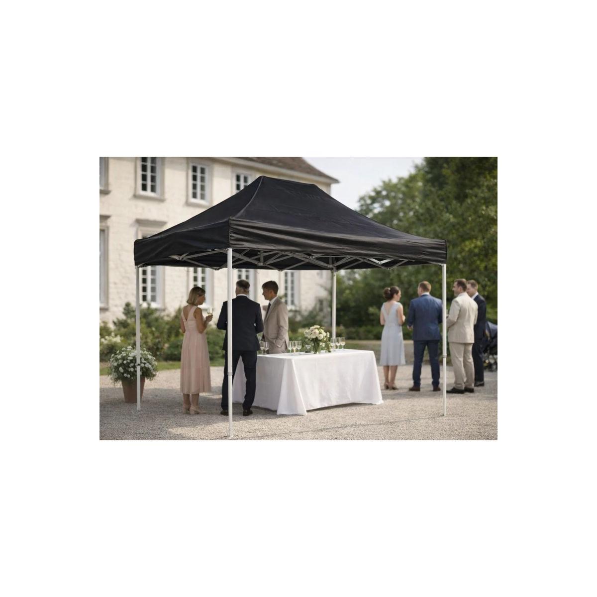 Carpa Plegable 3x2 Eco - Negro - Impermeable - Cenador ideal para Jardín, Playa, Terrazas - Disponible en varios colores