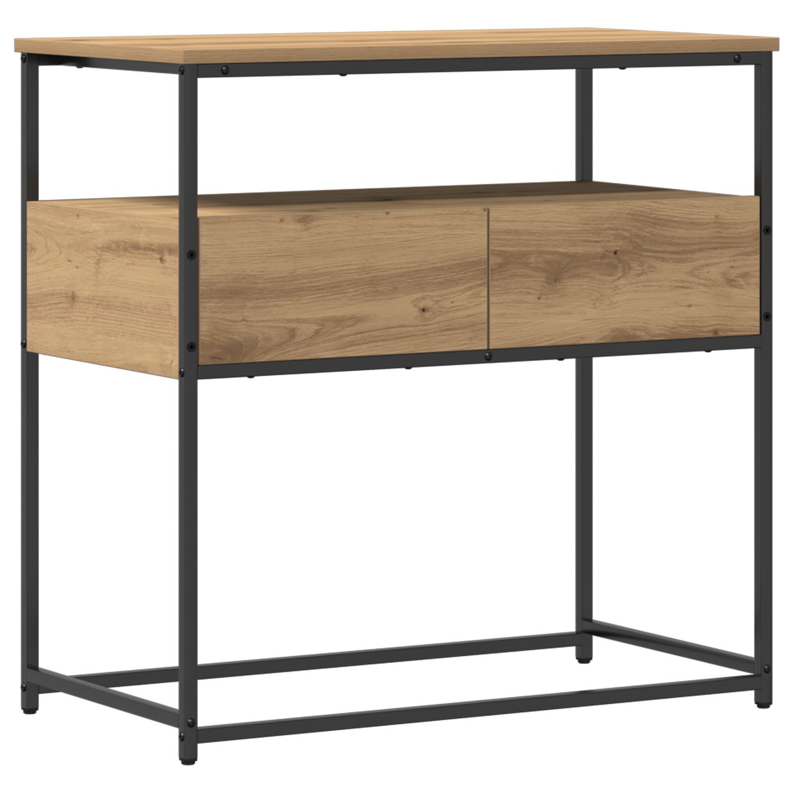 Mesa Consola vidaXL Artisan Roble 75x40x75 cm Madera Compuesta y Acero