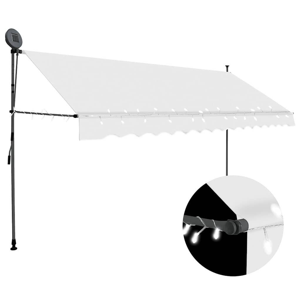 vidaXL Toldo manual retráctil con LED crema Multitalle