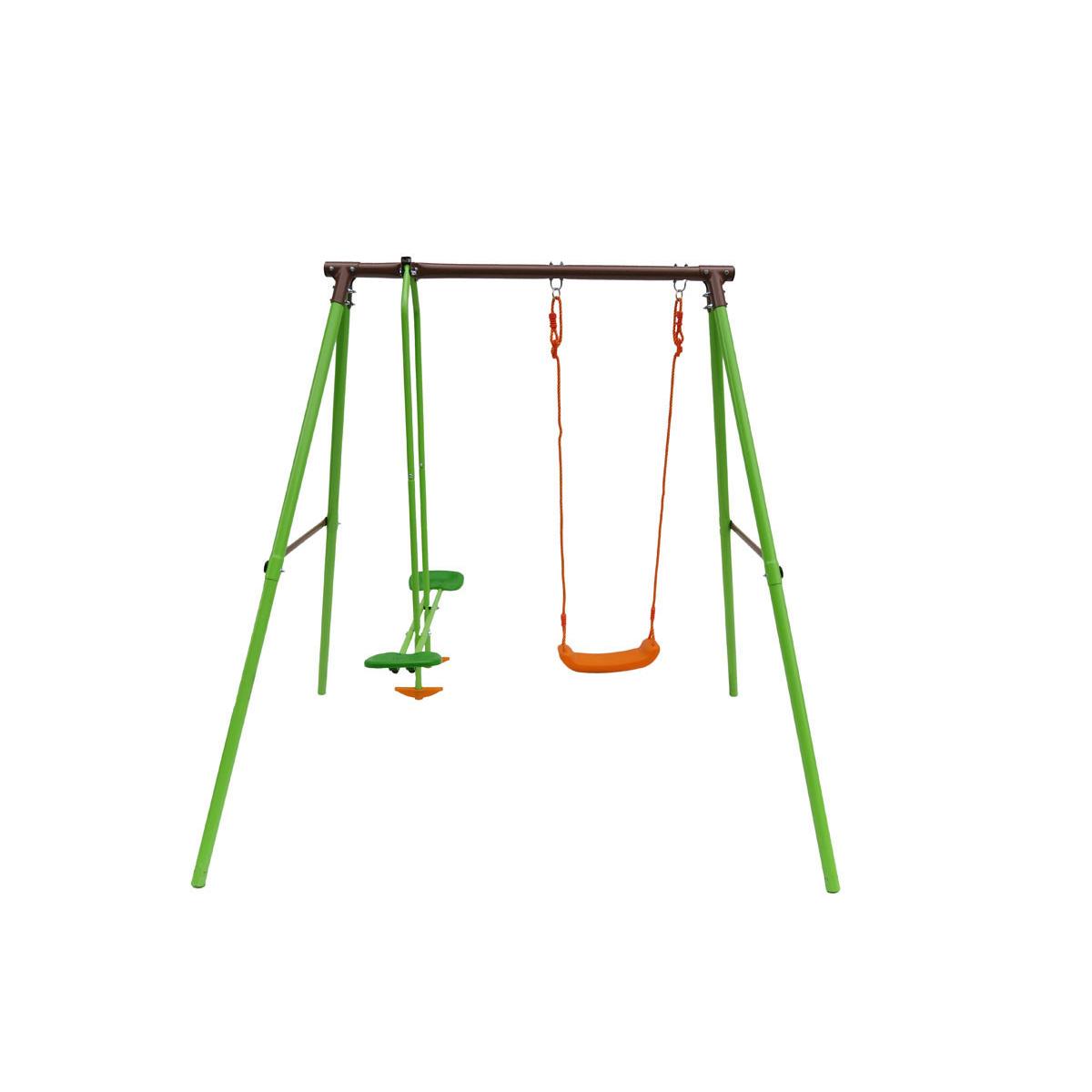 Habitat y Jardin - Parque infantil de acero Lola - 2 soportes - 1.95m