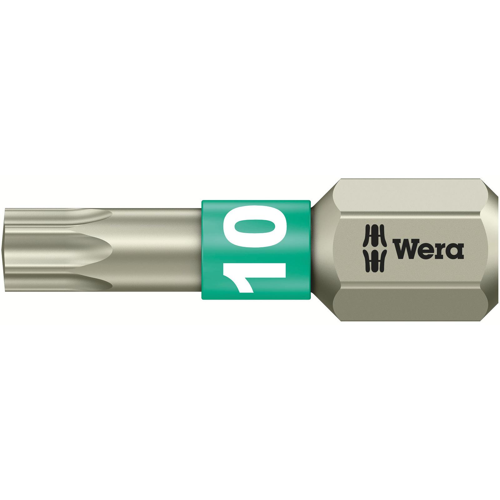 Wera Puntas Torx, Acero Inox 3867/1 Ts Torx 10 X 25 Mm 05071032001 Verde Extra
