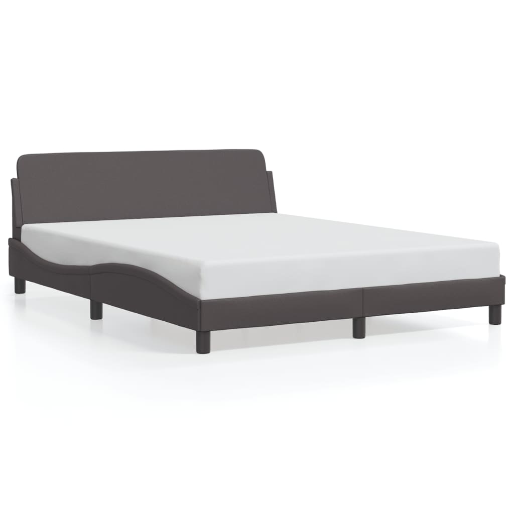 vidaXL Estructura de cama Dover cuero sintético gris 160x200 cm