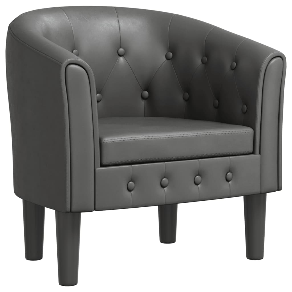 vidaXL Sillón cuero sintético Negro, Gris, Marrón Sillon Dormitorio Sillon Comodos Silla Relax Sillón Sofá