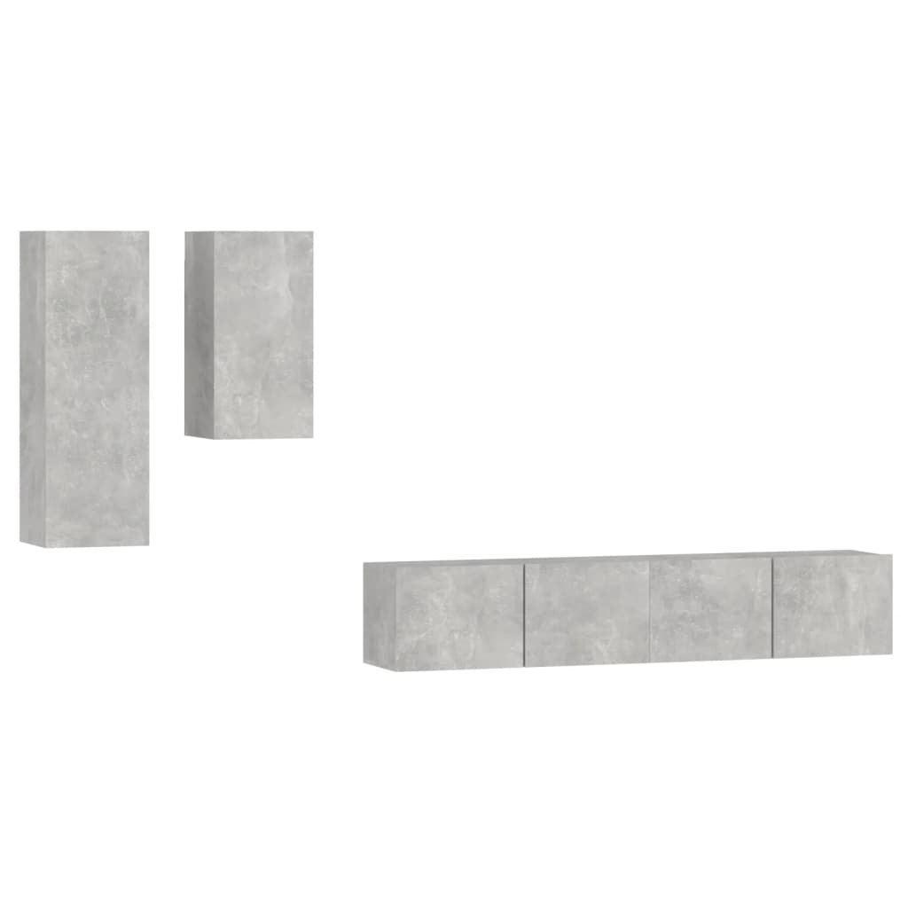 vidaXL Set de muebles de TV 4 piezas madera contrachapada 80x30x30 cm, Mueble de Salon, Mueble TV, Mueble TV salon, Mesa de TV, Mueble tele