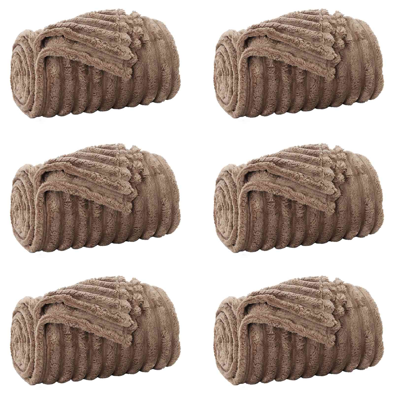 vidaXL Mantitas de Sofá 6 pcs Camel 150 x 130 cm Lana