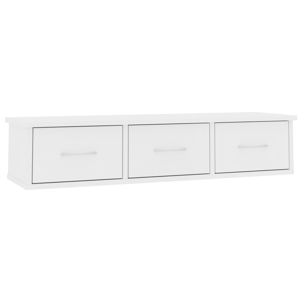 Vidaxl Estante Cajones Pared Contrachapada 88x26x18,5cm Blanco