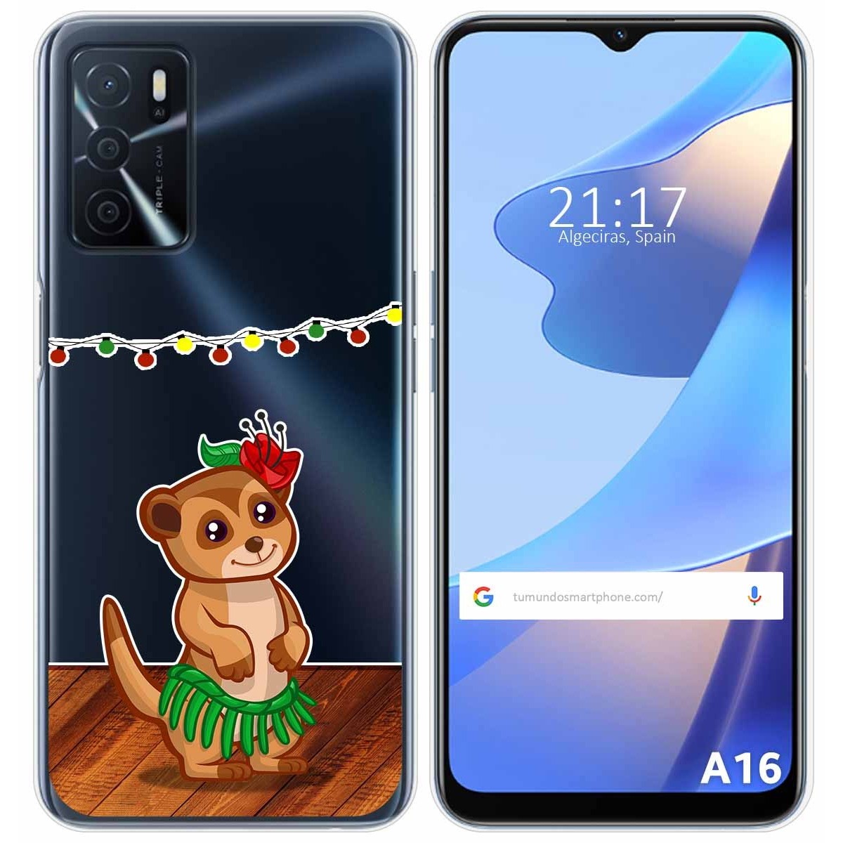 Funda Silicona Transparente para Oppo A16 / A16s diseño Suricata Dibujos