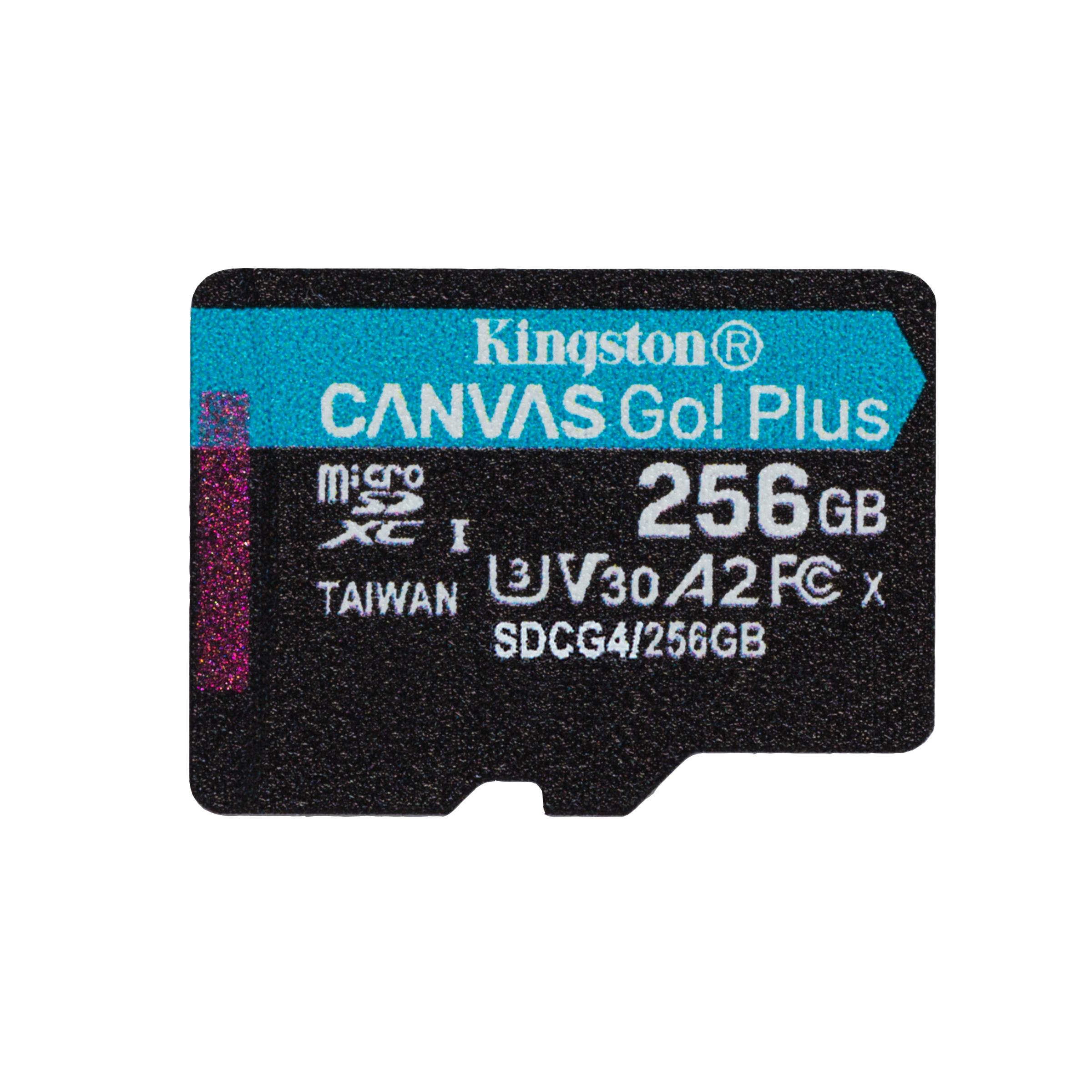 Kingston Technology 256 GB microSDXC Canvas Go Plus Gen4 200R A2 U3 Paquete individual sin ADP