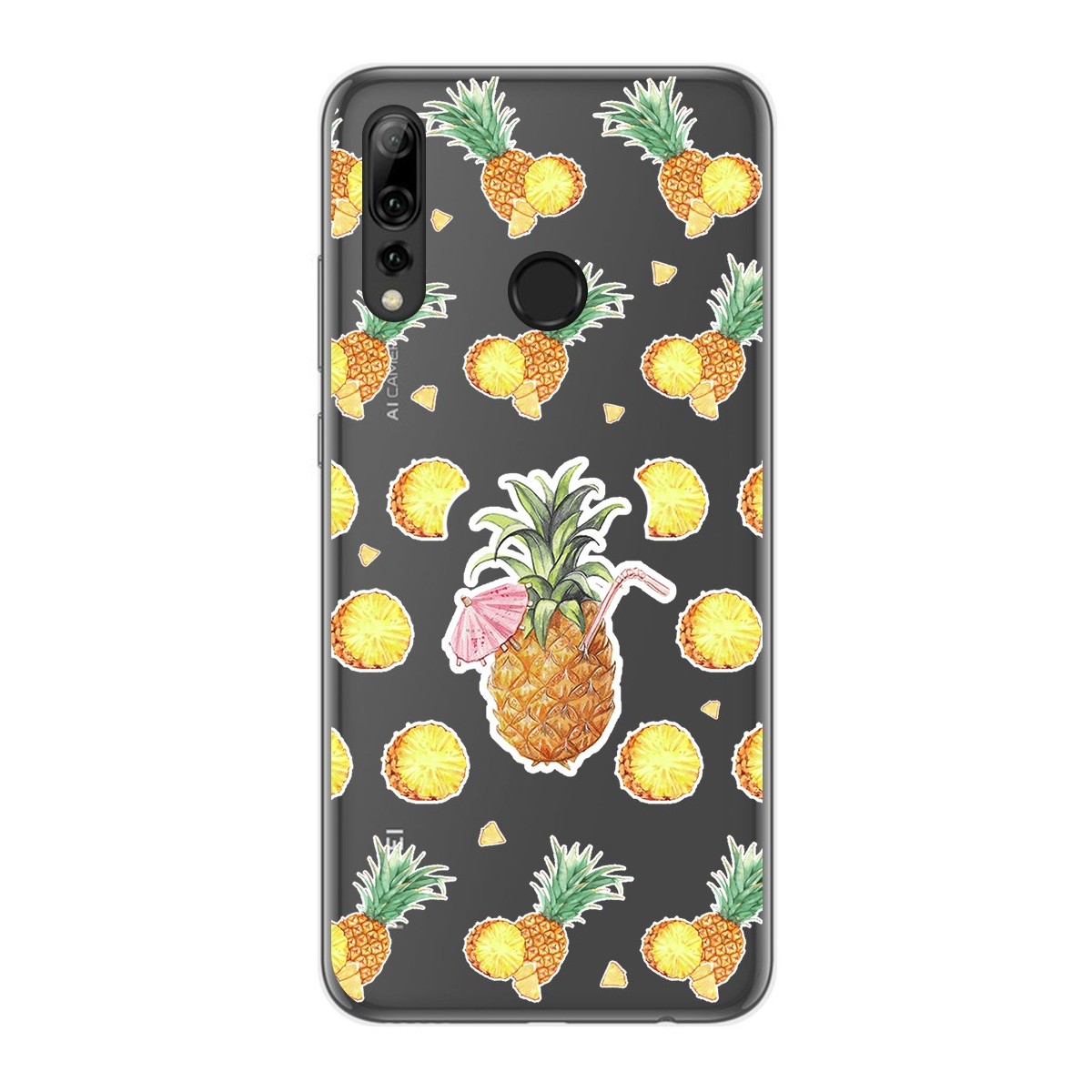 Tumundosmartphone Funda Gel Transparente para Huawei P Smart Plus 2019 diseño Piña Dibujos