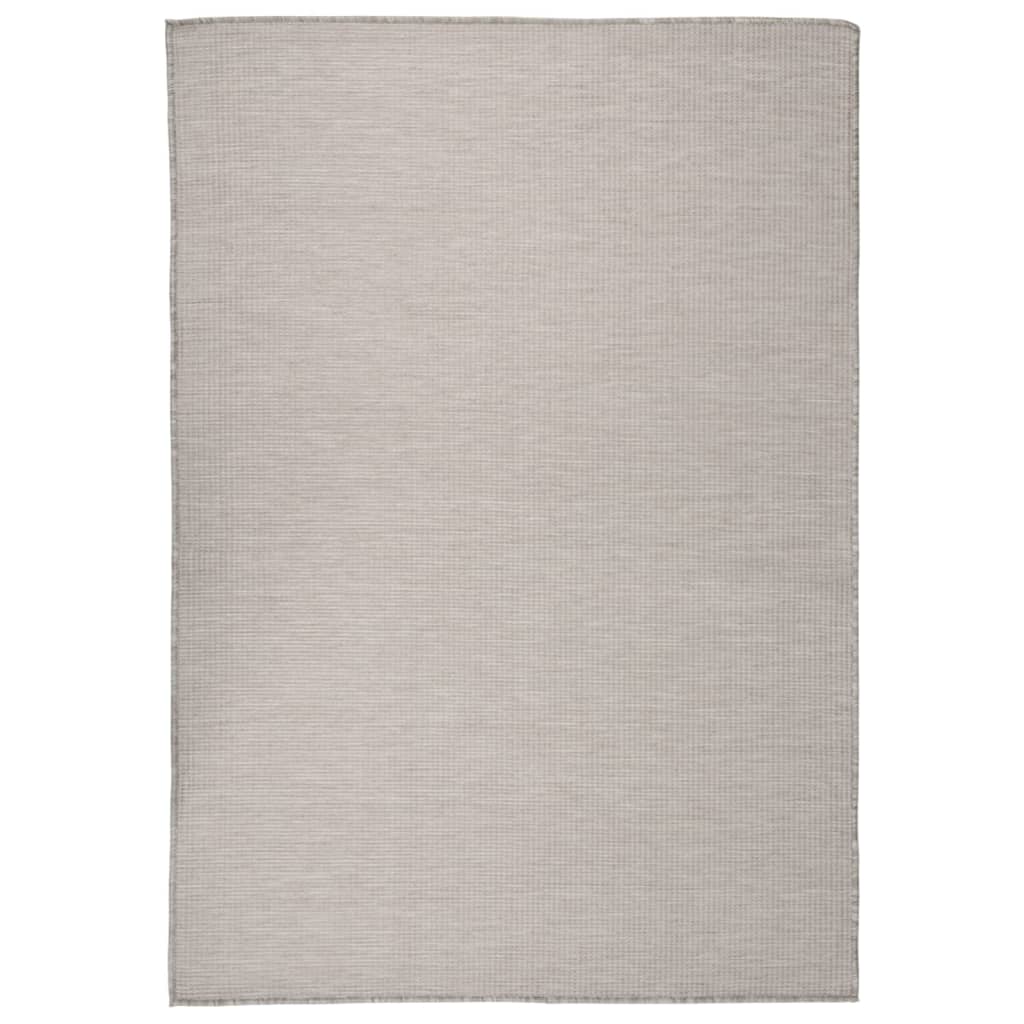 Vidaxl Alfombra Exterior Tejido Plano Estampado Hoja 140x200 Cm Gris