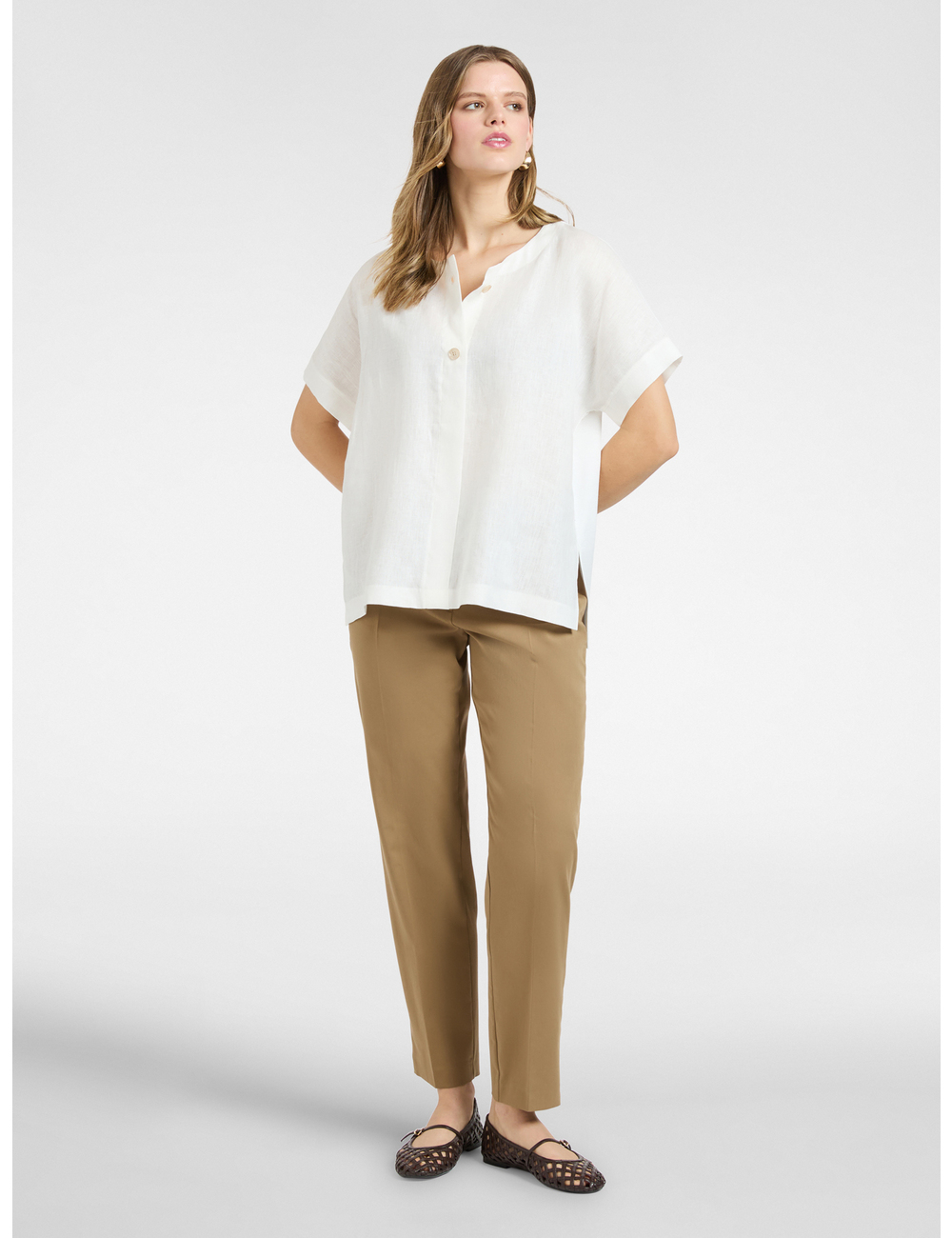 Elena Mirò - Pantalones rectos en raso stretch